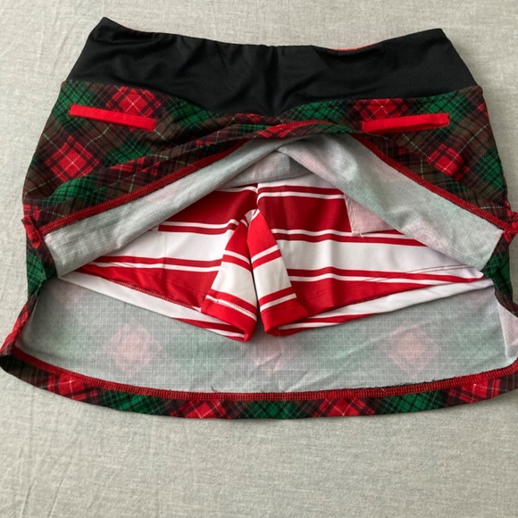 INKnBURN INB Classic Winter plaid design Running Skirt Skort w/shorts sz 10 - Picture 5 of 8